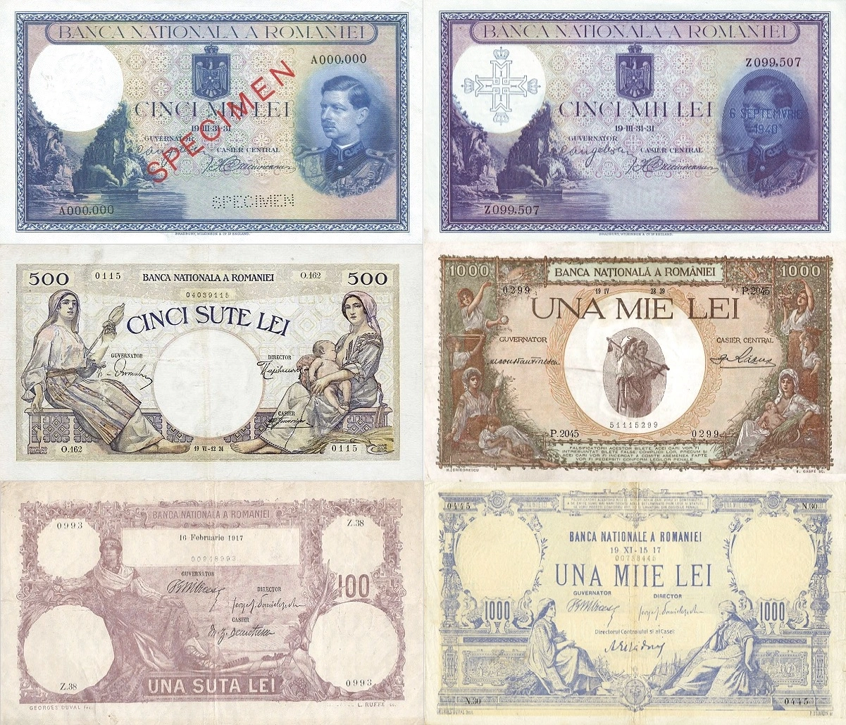 Bancnote românești interbelice și bancnote comuniste vechi cu tiraj redus
