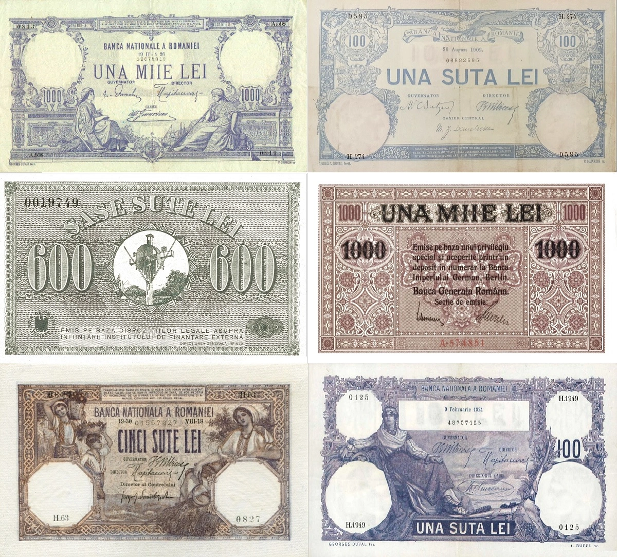 Colecție veche de bancnote românești din albume moștenite