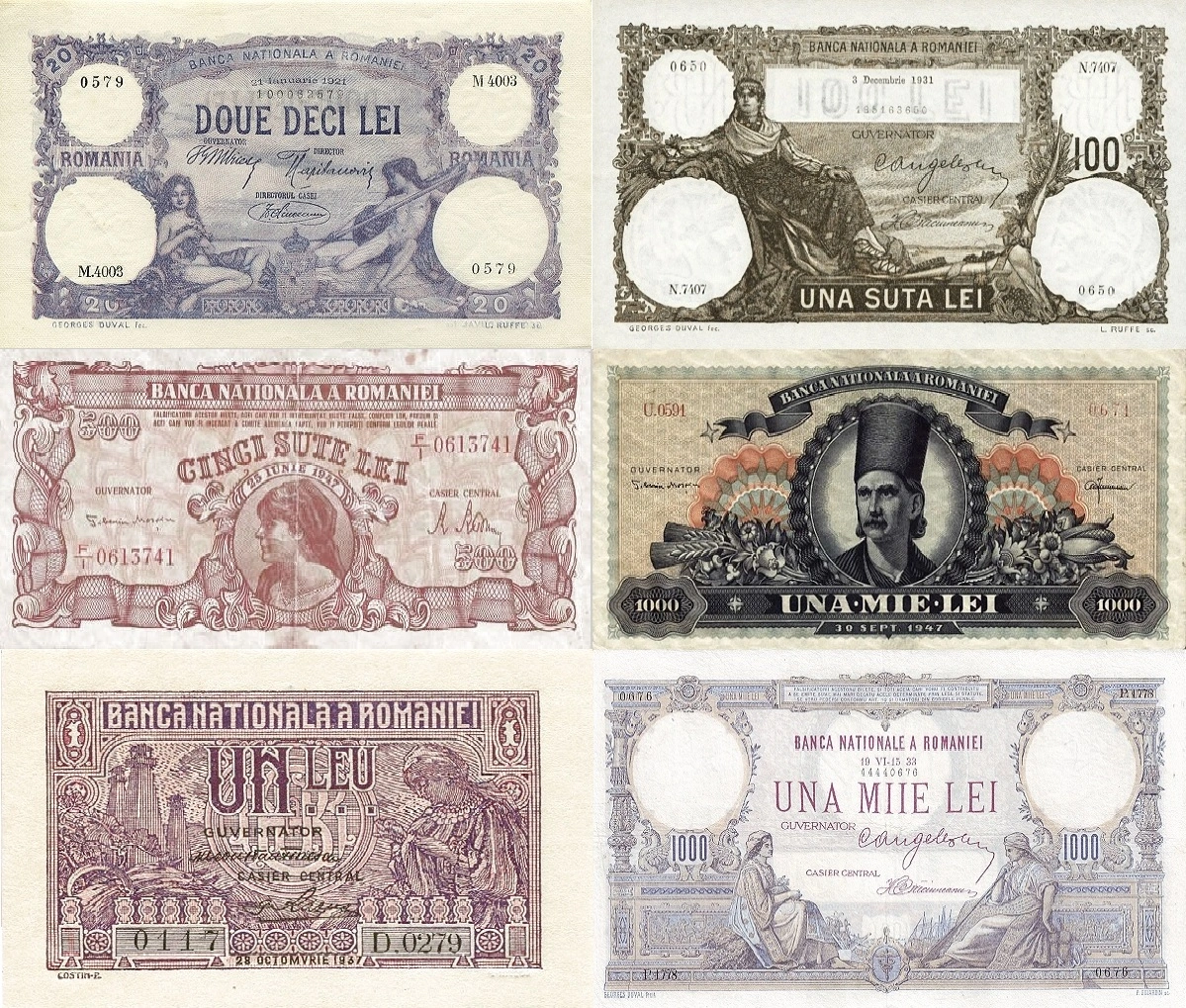 Bancnote românești vechi rare și emisiuni istorice din perioada regilor